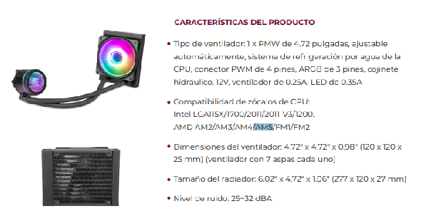 Imágenes 1: Si es coimpatible con Intel LGA115X/1700/2011/2011-V3/1200. AMD AM2/AM3/AM4/AM5/FM1/FM2